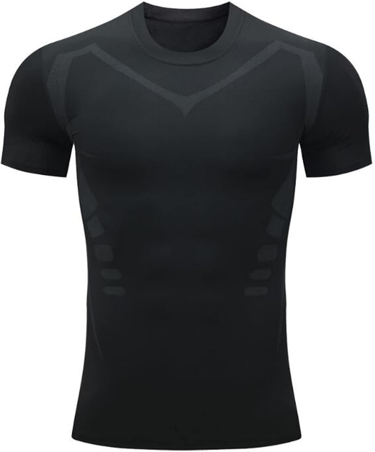 メンズコンプレッションシャツメンズショートスリーブベースレイヤーアスレチックアンダーシャツギアワ..