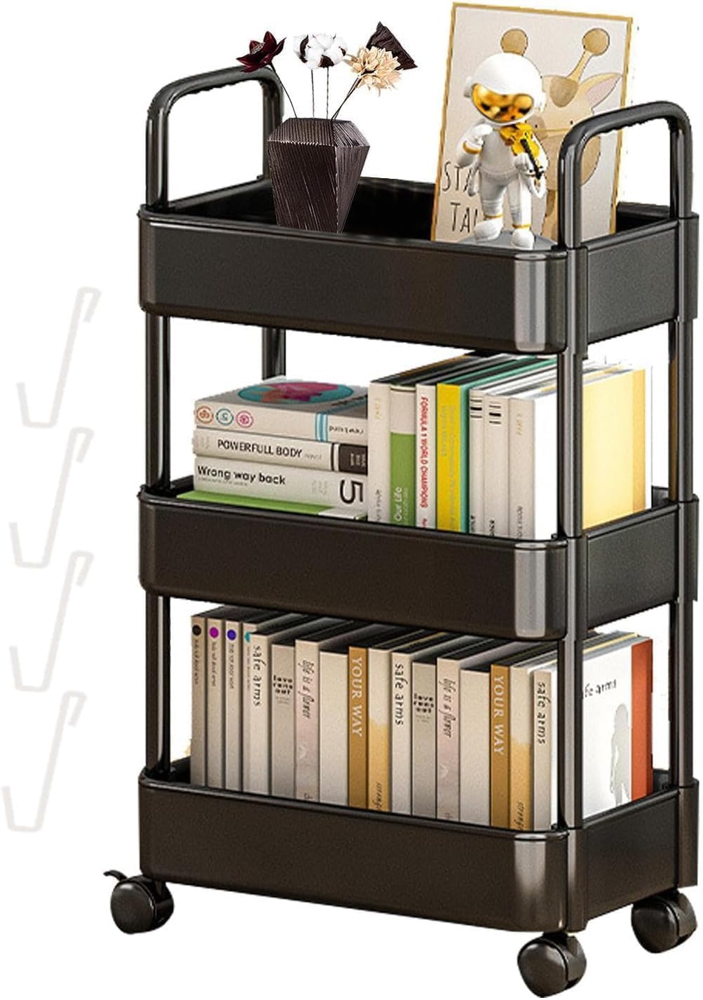 ワゴン キッチンラック 収納ワゴン デスク下収納 ローリングカート サイド収納 小型 可動式 キャスター..