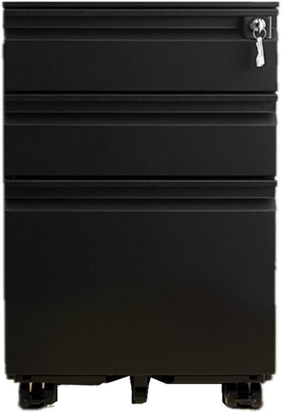 キャビネット ロックコマーシャル垂直内閣とモバイルファイルキャビネット完全実装ディープレターファイルキャビネット ホームオフィスキャビネット (色 : Black Size : 39x52x60cm