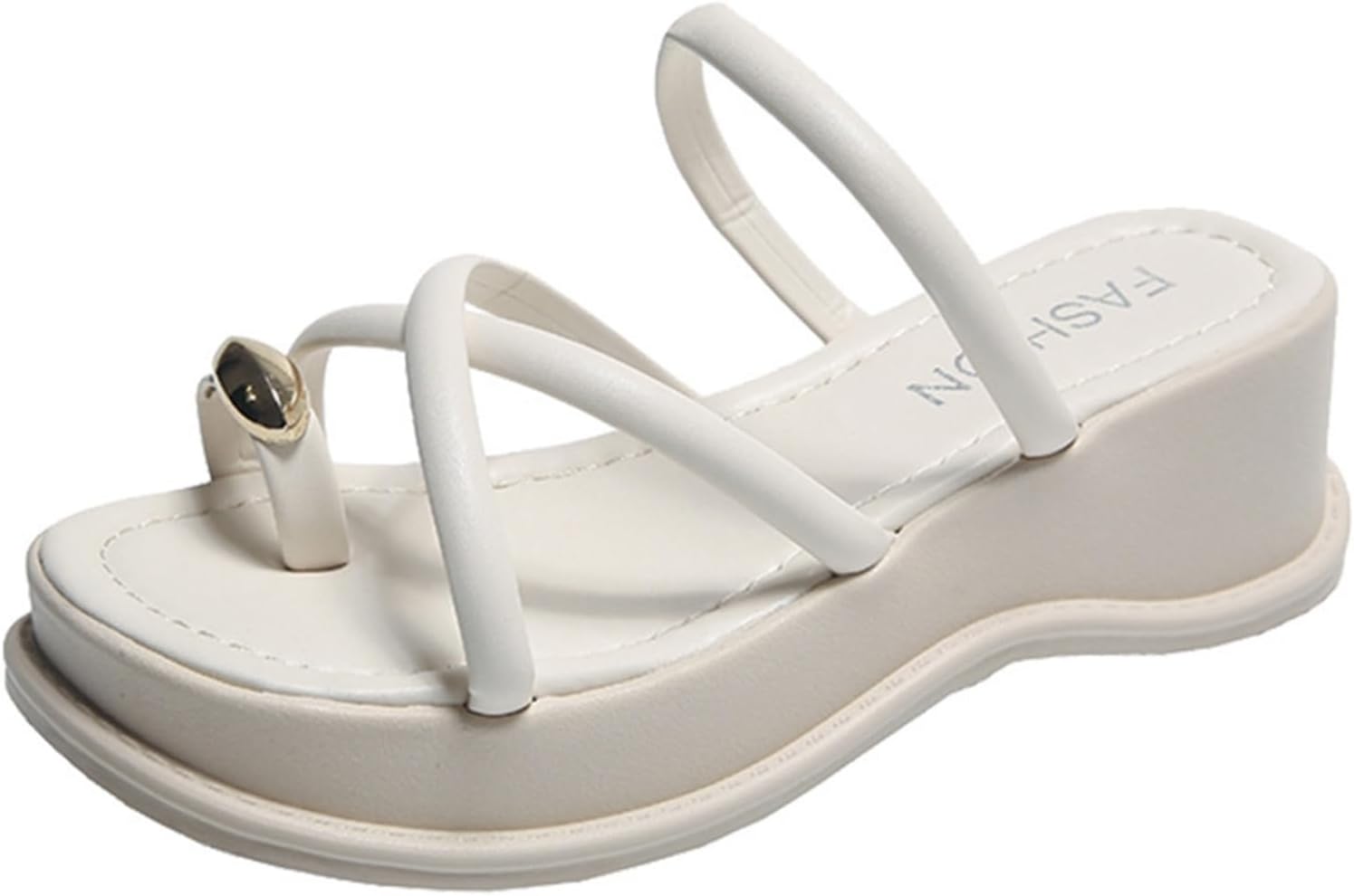 ビーチサンダル レディース トングサンダル ウェッジソール ストライプサンダル 厚底スリッパ クロス ..