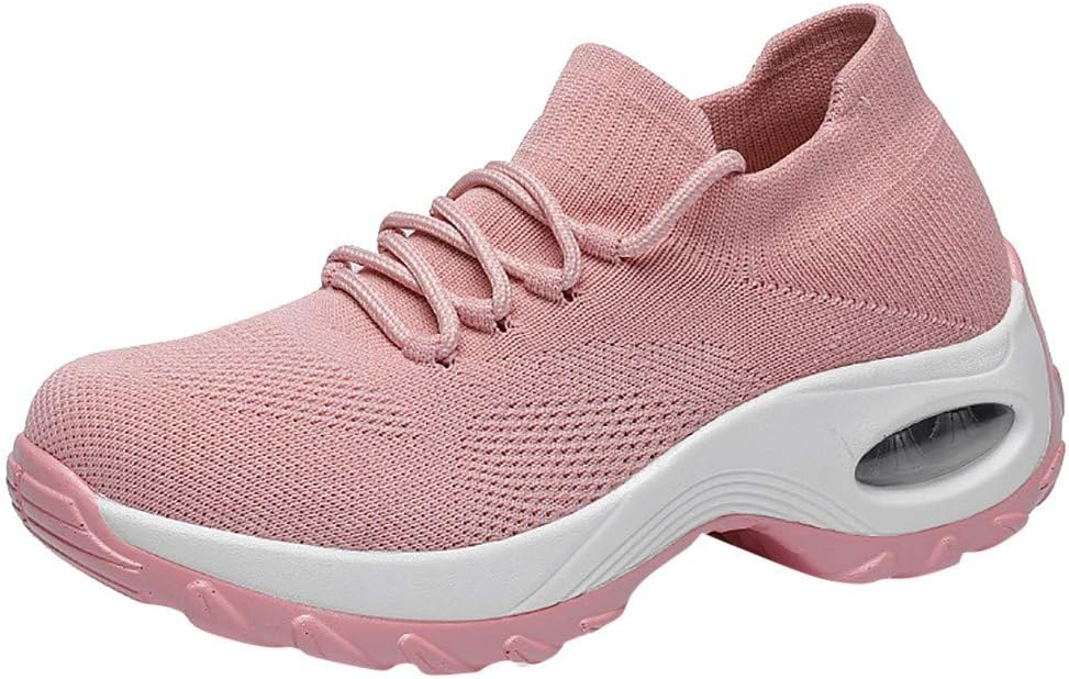 女性用ロッキングプラットフォームメッシュシューズ厚手のクッションバッファーシューズボトムシューズ..