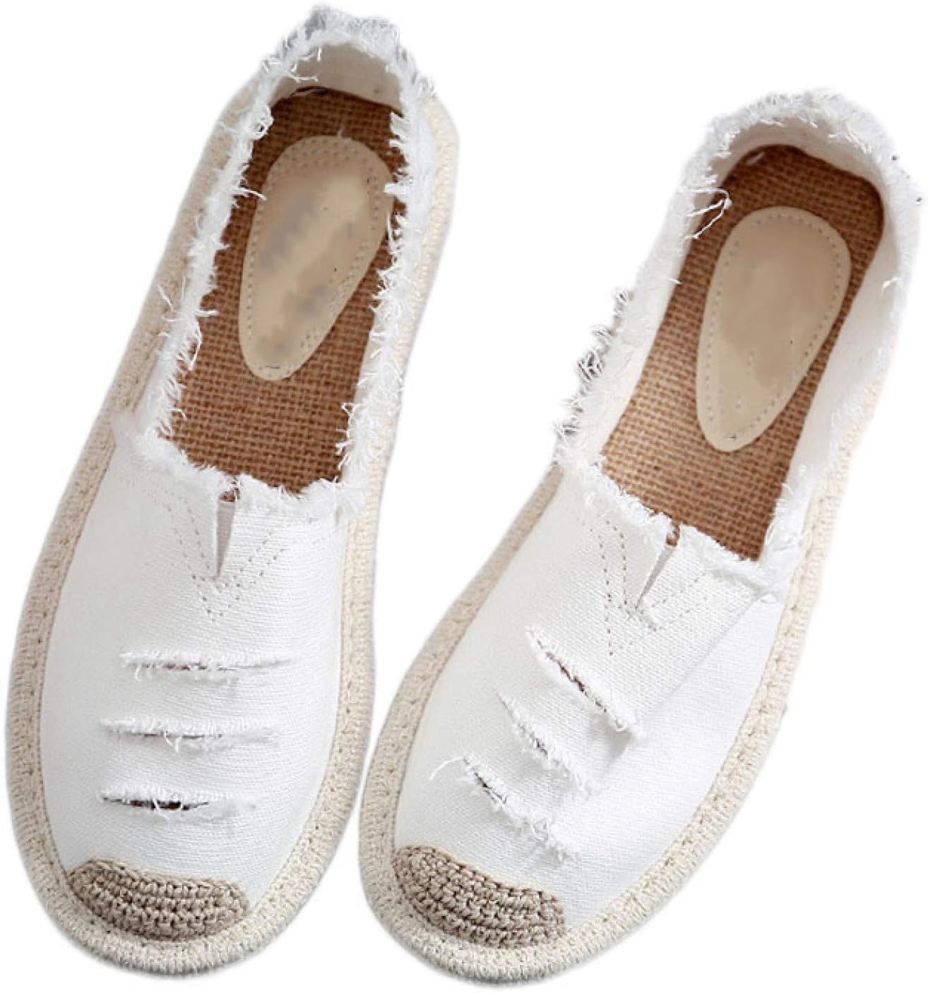 スリッポン レディース エスパドリーユ 夏 黒 白 キャンバス カジュアル 通気性 滑り止め 軽量 ぺたん..
