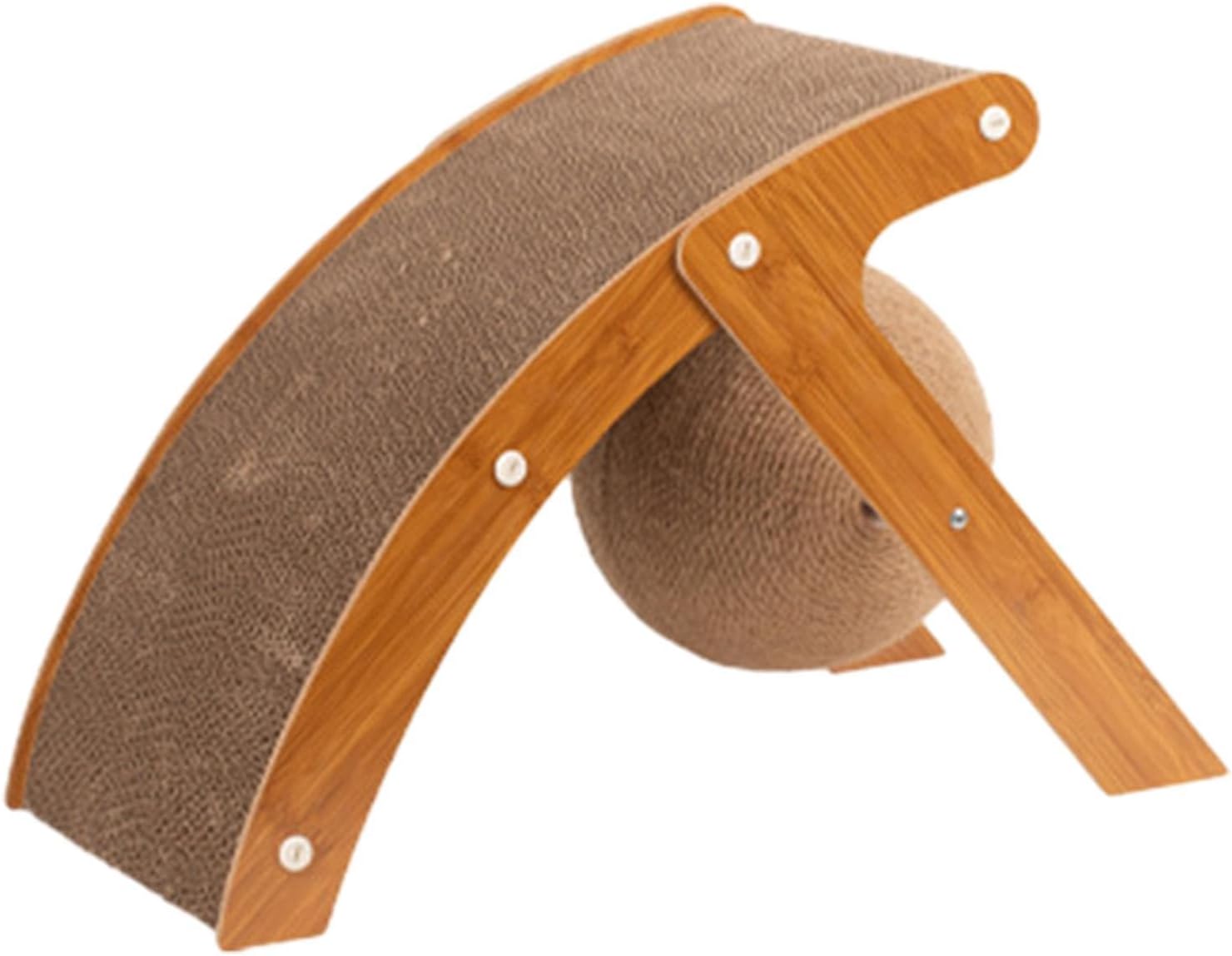 室内猫用爪とぎスロープ 猫用ボール付きスクラッチャー | 猫の爪の練習用おもちゃ プレイルーム、勉強..