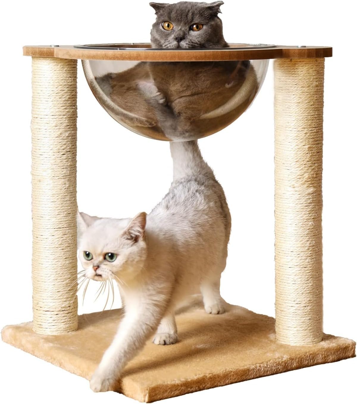 猫 爪とぎ 宇宙船 カプセル 猫の引プ 木登りタワー カプセル ネコ用寝具 猫用ハウス 麻紐つめとぎ 安全..