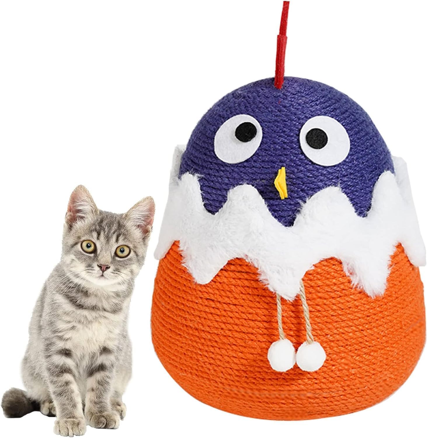 猫のスクラッチボール | 写真インタラクティブペットスクラッチボール | かわいいオンドリの形をした猫..