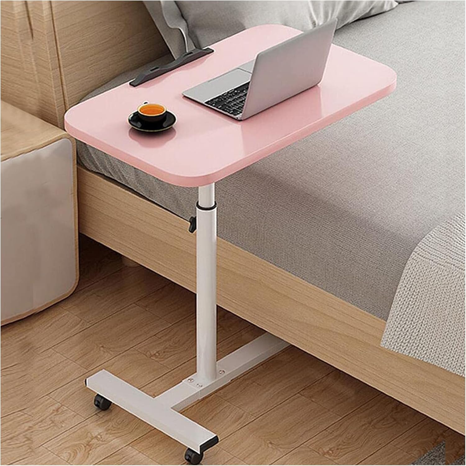 サイドテーブル 360°回転 昇降サイドテーブル ミニテーブル 単純 パソコンデスク 折り畳みデスク 多機..