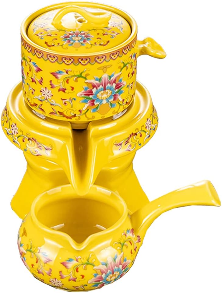 ティーセット 湯呑みセット茶道具 茶器セット 急須ポット 旅行茶具 中国茶道具 自動レイジーティーセッ..