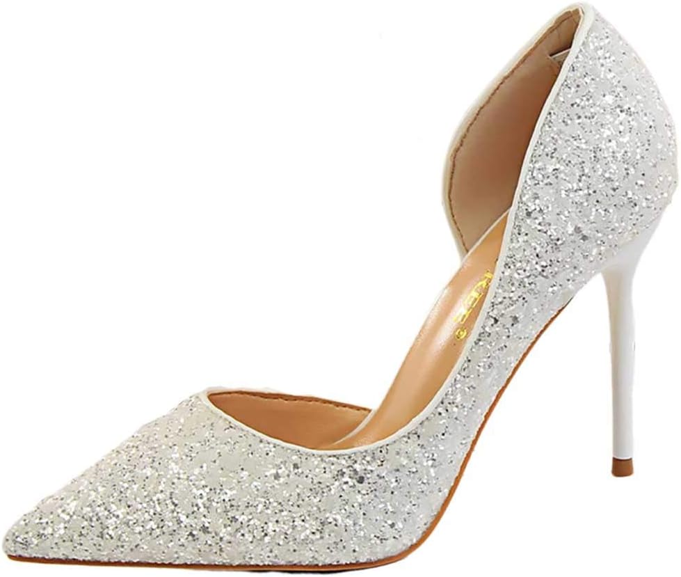 レディースシューズ 履きやすい グリッター キラキラ 痛くない パンプス パーティー ハイヒール ピンヒ..