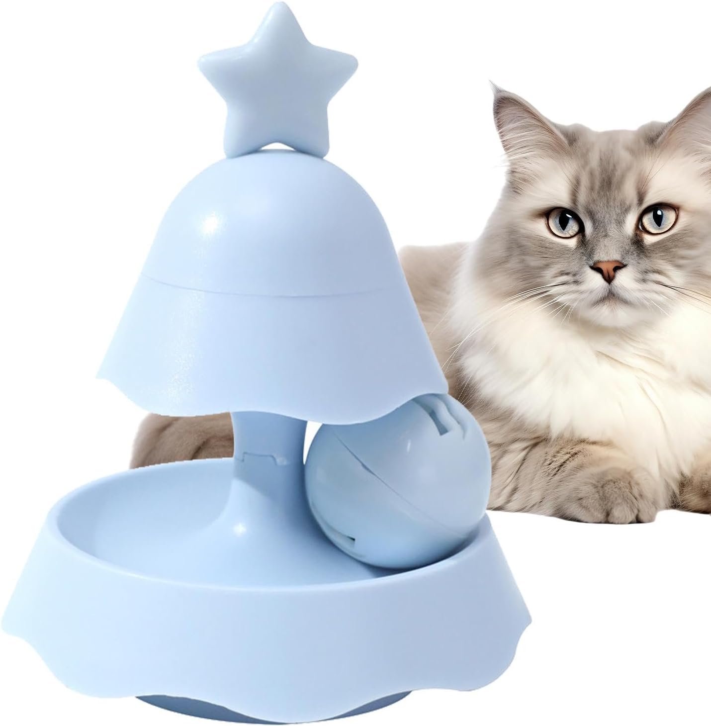 猫のおもちゃローラー - クリスマス ツリー ターンテーブル ローラー ボール 2層再利用可能な猫じゃら..
