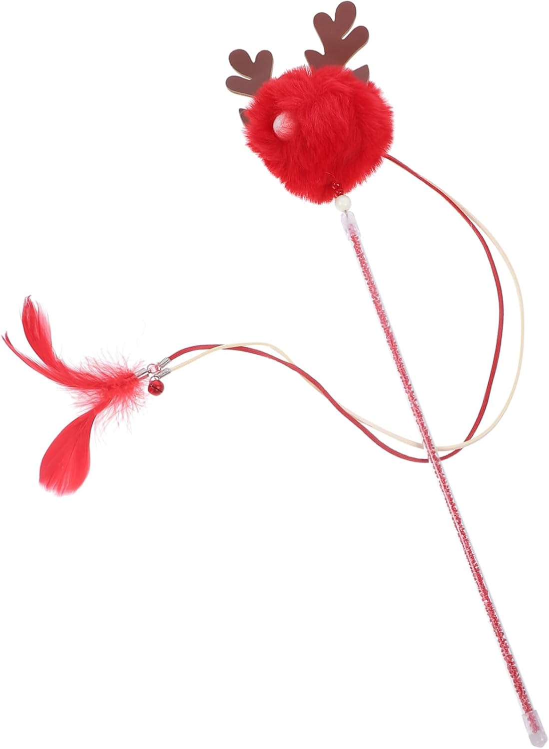 猫のトレーニングエクササイザー 猫の紐のおもちゃ 装飾的なからかいおもちゃ クリスマス猫のおもちゃ ..