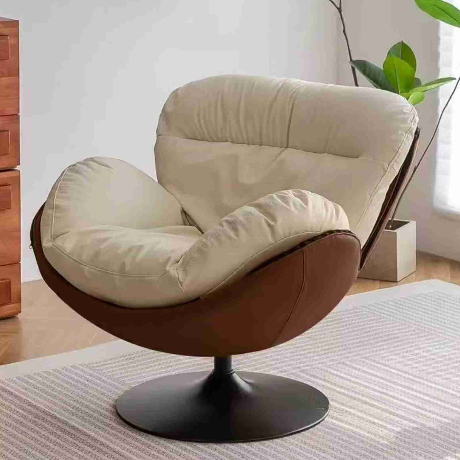 1人掛け リビングソファ 北欧のミニマルデザイナー回転家具リビングルームのシングルソファレジャー卵..