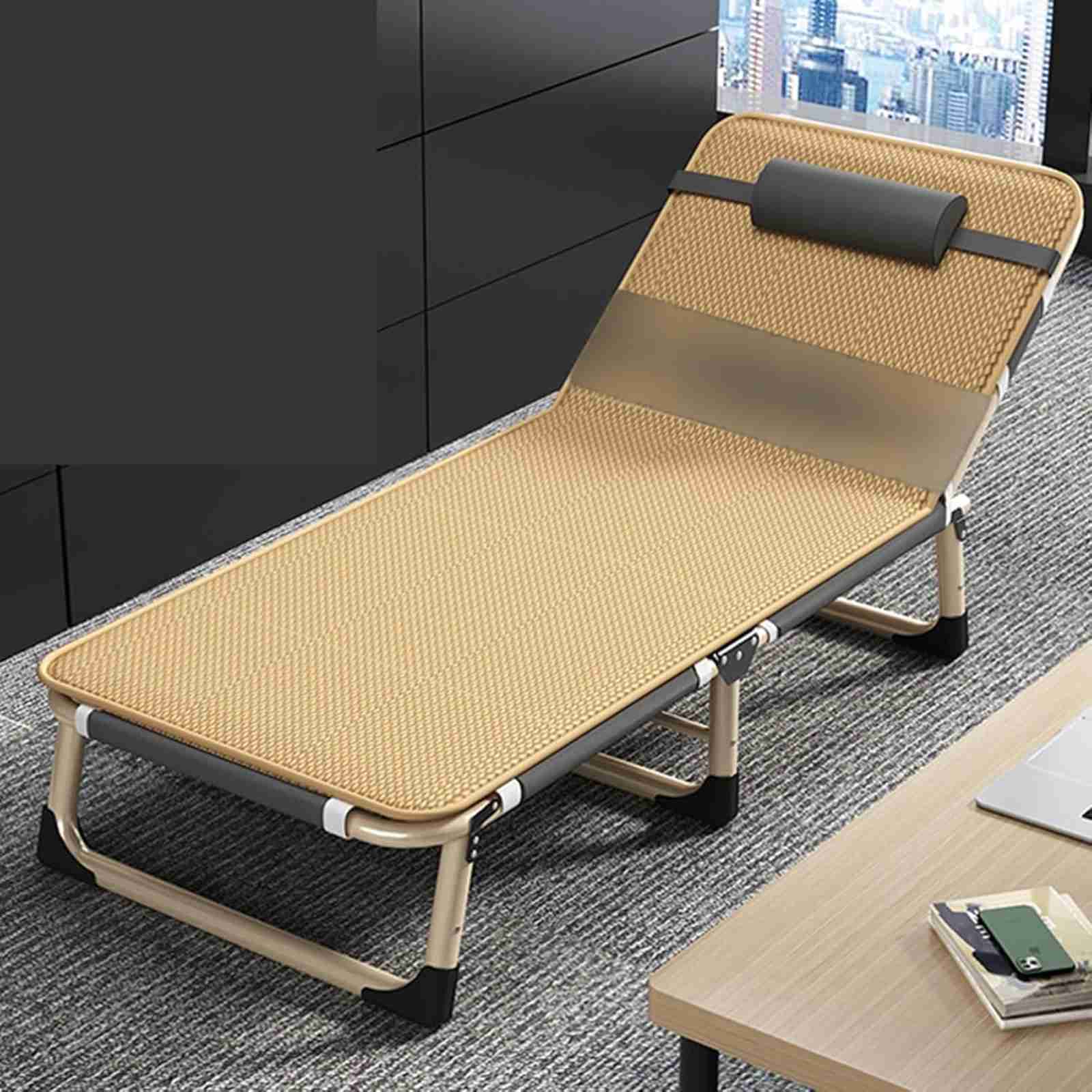 折りたたみベッド 一人掛け リ折りたたみ クライニングチェア ラウンジチェア リクライニングベッド オットマン一体型 角度調節 背付 客用ベッ 室内 残業 勤務 コンパクト収納 組み立て不要 170*