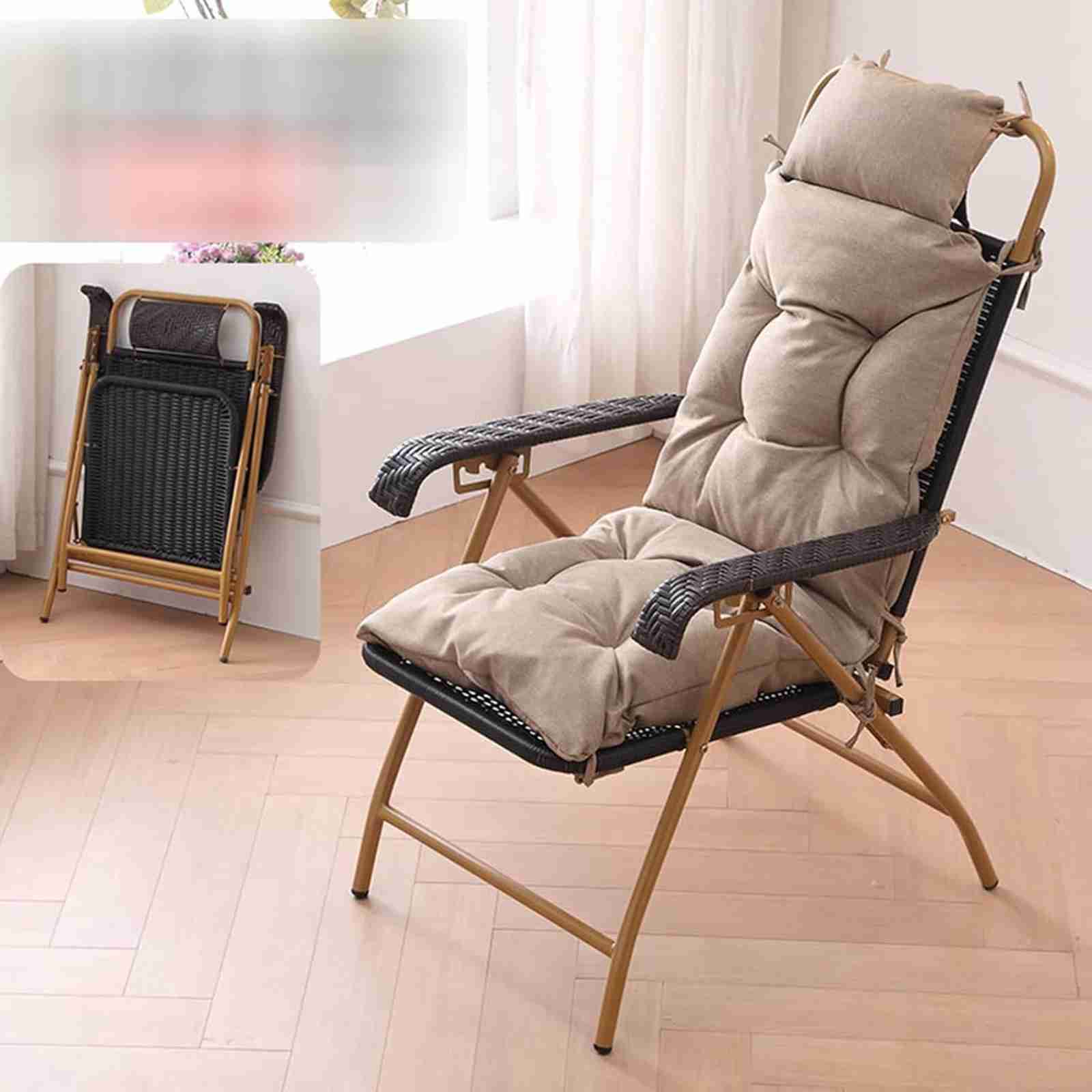 ラタンチェア リクライニングチェア 折りたたみ 折りたたみベッド リラックスチェア 一人用 フットレスト付 角度4段階調節 背付き 仮眠 お部屋 オフィス 昼休み 昼寝 残業 勤務 自宅用 コンパクト