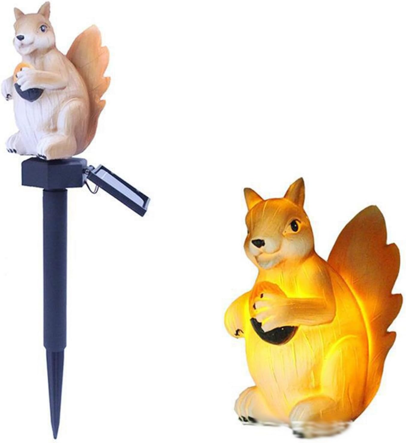 リス ソーラーライト 屋外 ガーデンライト IP65 栗鼠 樹脂置物 アニマル 防水 埋め込み 電球色 おしゃれ LED ライト 照明 明るい 自動点灯/消灯 芝生 車道 玄関 歩道 庭 花壇 外灯