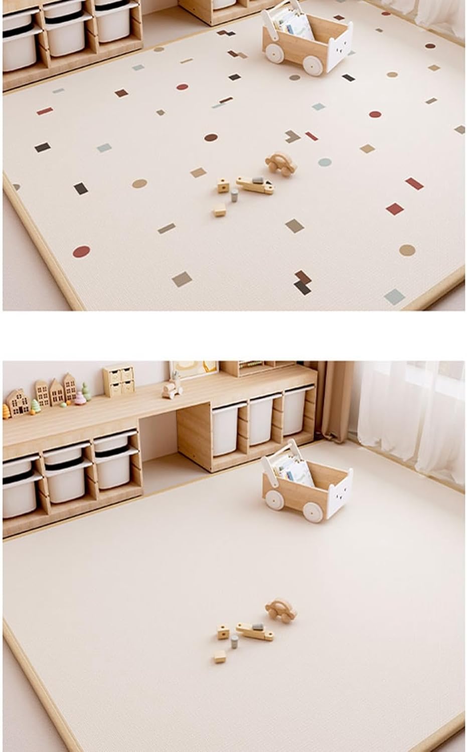 プレイマット キッズラグ 夏用 女の子 男の子 防音 両面使える 転倒防止 ベビーフロアマット 180CM*150CM*【厚2.5cm キズ防止 防ダニ おしゃれ 子ども部屋 ベビー 幼稚園 冷房対策