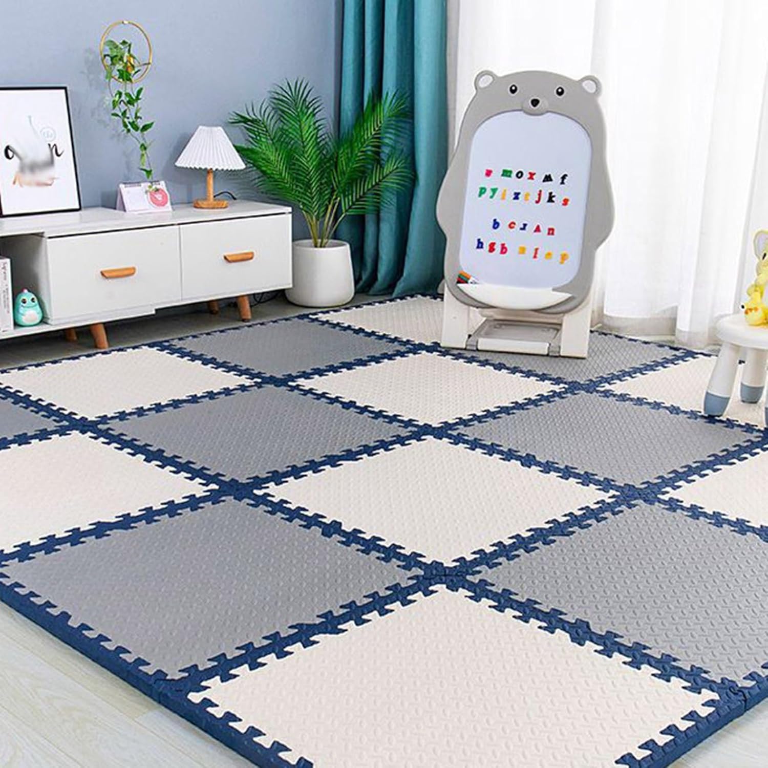 ジョイントマット タイルカーペット 下敷き 子供用 プレイマット 幼稚園 スプライスマット 遊び場 フロアタイル フロア保護 設置簡単 ズレない ホームデコレーション 滑り止めマット 出産祝い 60*