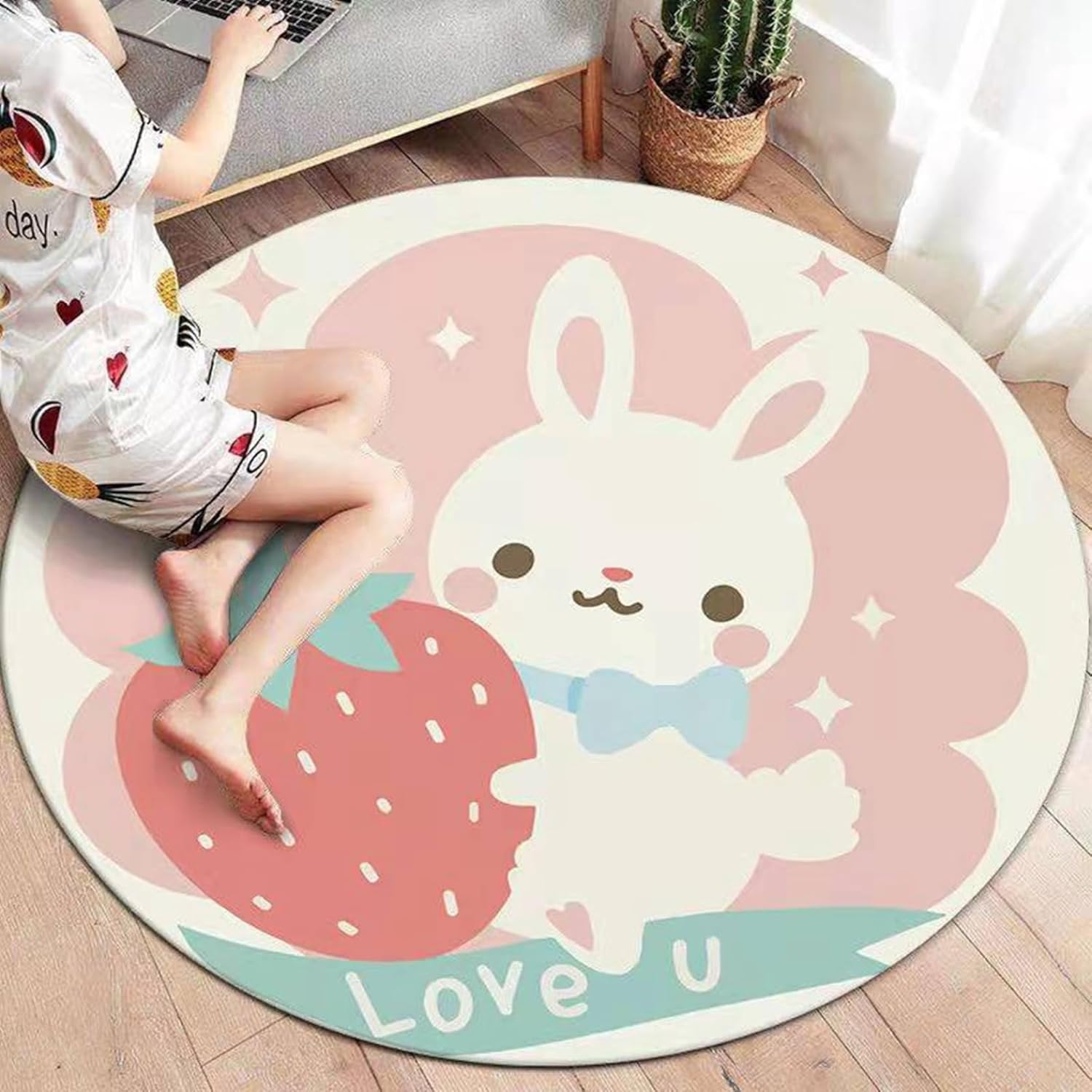 丸い絨毯 プレイマット 円形 カーペット 極細繊維 動物柄 かわいい 洗えるラグ 床暖房対応 折り畳み可能 無地 滑り止め付 柔らかい 厚手 踏み心地良い ダイニング 玄関 廊下 ベッドルーム 80*