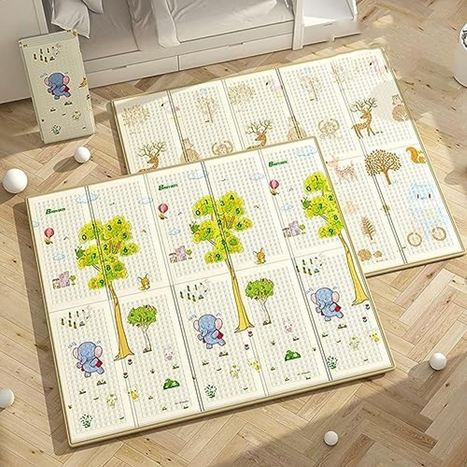 遊びマット ベビープレイマット ベビーマット 折りたたみ式 収納便利 両面使用 防音 プレイマット 防水 安全素材 滑り止め 赤ちゃん 折りたたみマット 暖房応対 ケガ防止 幼稚園