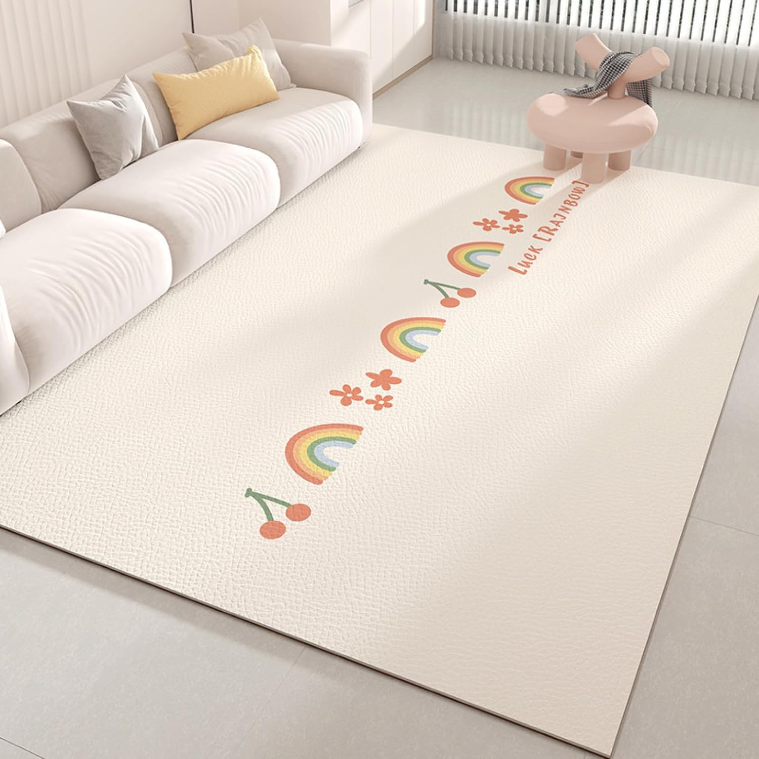 カーペット 洗えるラグ 短毛カーペット 200*300cm 可愛い柄 プレイマット 滑り止め付 ずれない 手洗い おしゃれ 低反発 防滑 手触りいい ファッション 耐磨耗 遮音 リビング ベッドルーム