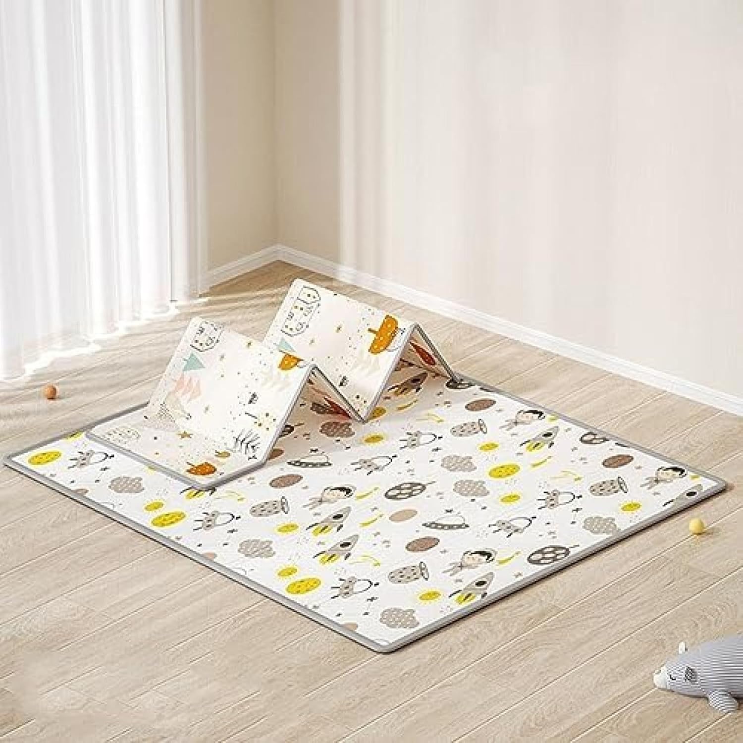 プレイマット 遊びマット 極厚 ベビーマット 折り畳み 赤ちゃんマット キッズ 幼児 子供 両面使用 防水 防音 ベビーまっと 安全 無毒 両面使用 折りたたみ 床暖房対応 衝撃吸収 無毒 無味