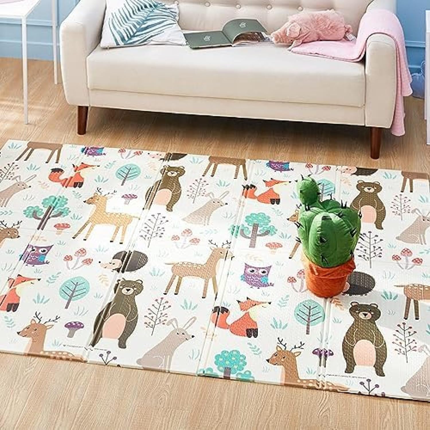 プレイマット ベビーマット 折り畳み式 赤ちゃんマット 両面使用 防水 防音 安全 無毒 無味 ベビーマット 折りたたみ 遊びカーペット 厚手 衝撃吸収 耐磨耗性 学校 保育園 教育 幼稚園