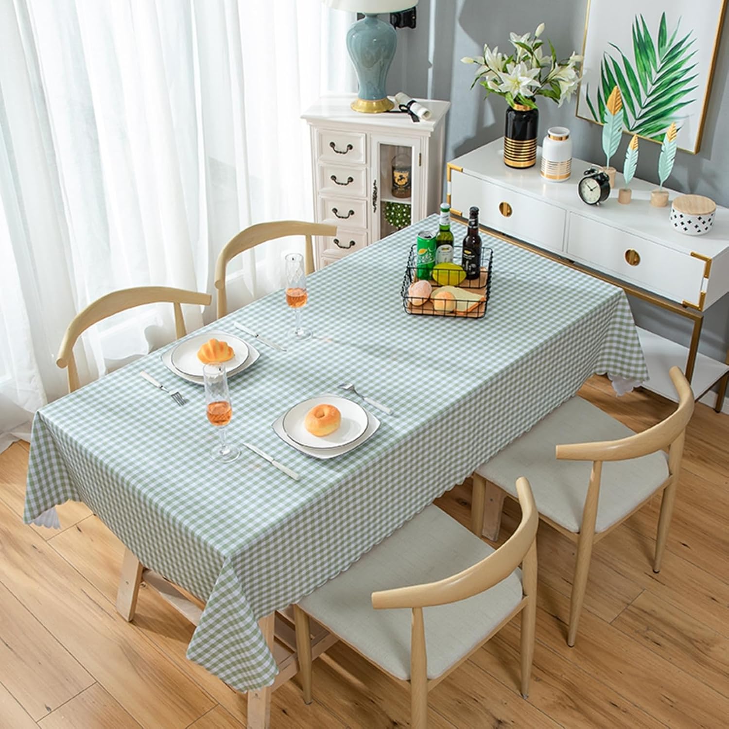 テーブルクロス PVC 食卓カバー 撥水加工 おしゃれ 市松模様 チェック柄 動物 フラミンゴ 柴犬 プリン..