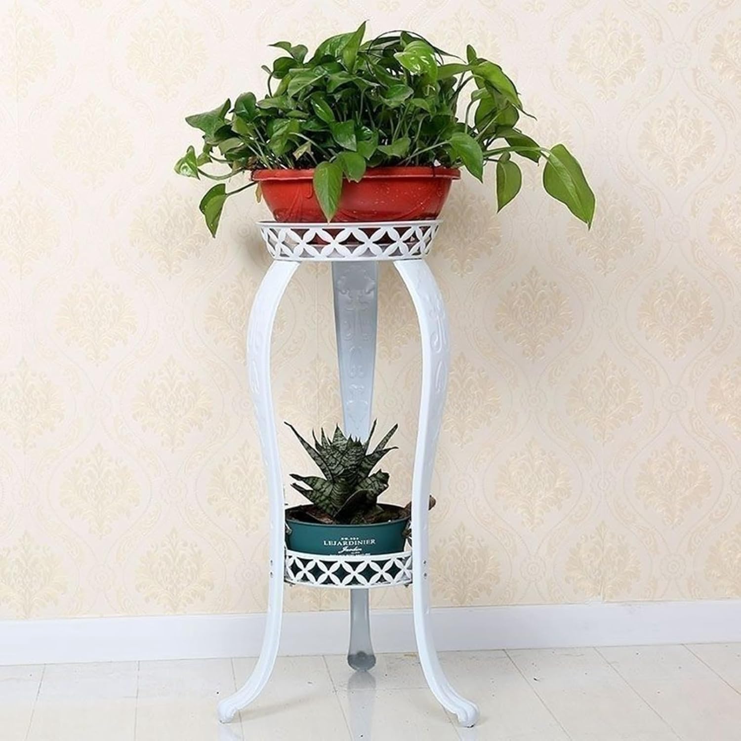 フラワースタンド 花台 2段 ガーデンラック 植木鉢 鉢置き 北欧 盆栽棚 植物棚 園芸ラック 簡単組み立..