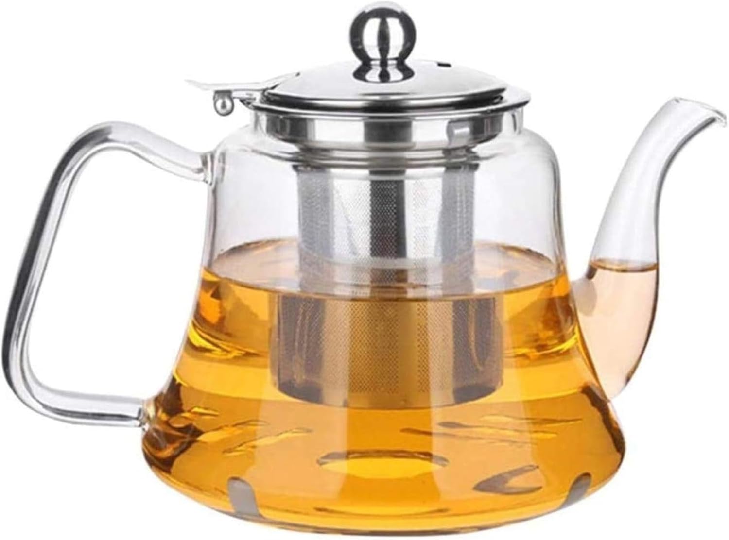ティーポット 急須 1.0Lの高耐熱性の高いホウケイ酸ガラスのティーポット健康鍋ステンレス鋼のベースは..