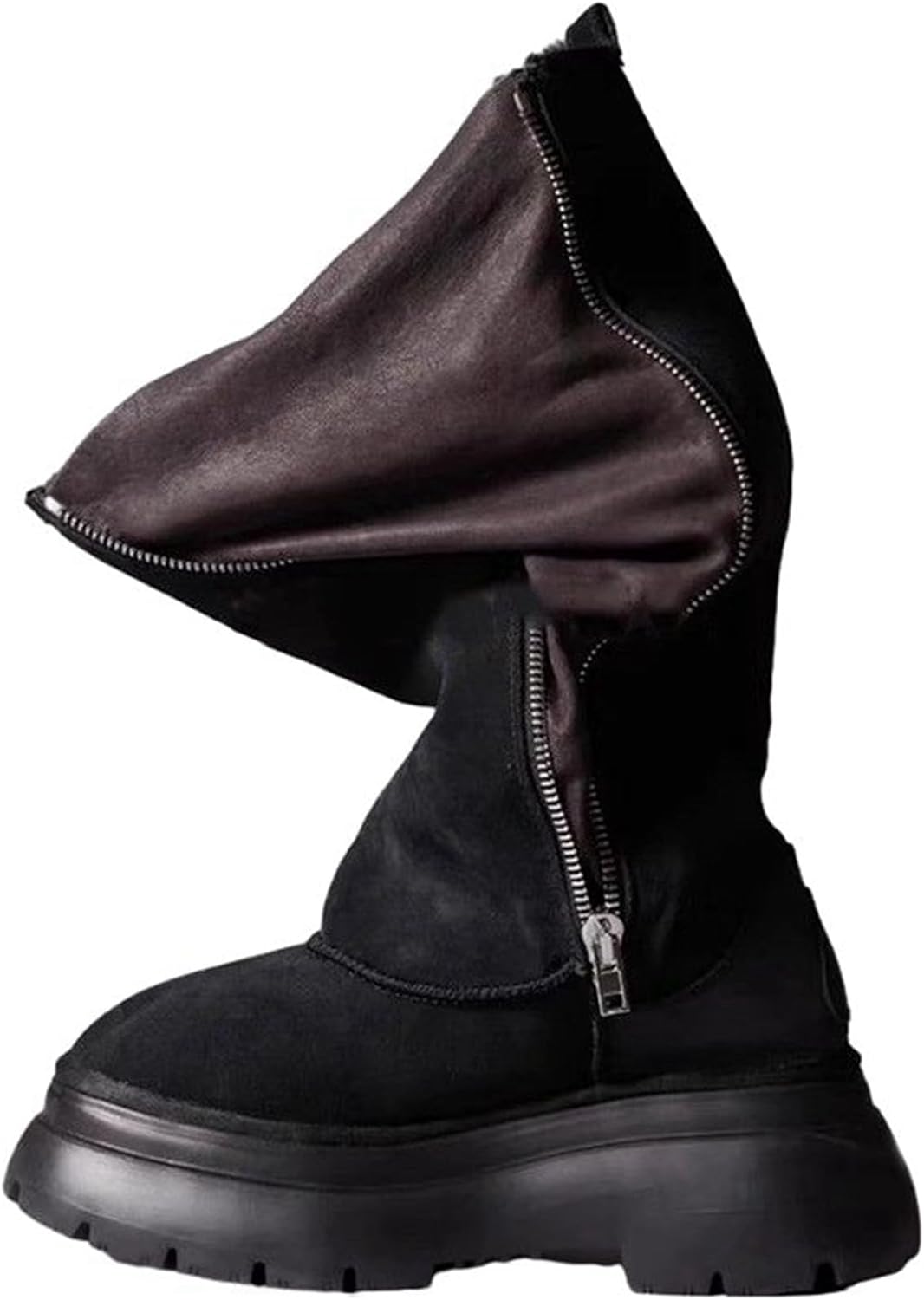 ムートンブーツ 厚底 ロングブーツ ゆったり 冬用 中ボア レディース スノーブーツ サイドジップ あっ..