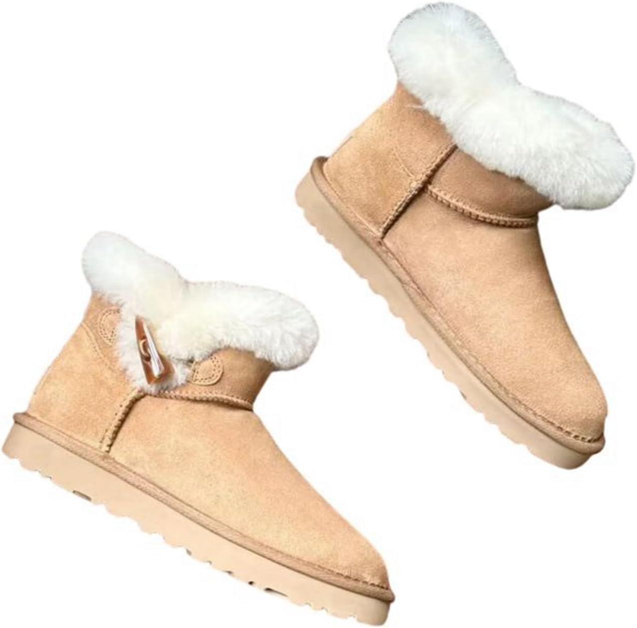 ムートンブーツ 裏ファー スノーブーツ 雪靴 本革 レディース ダッフル 短靴 雪対策 ミドルカット あっ..