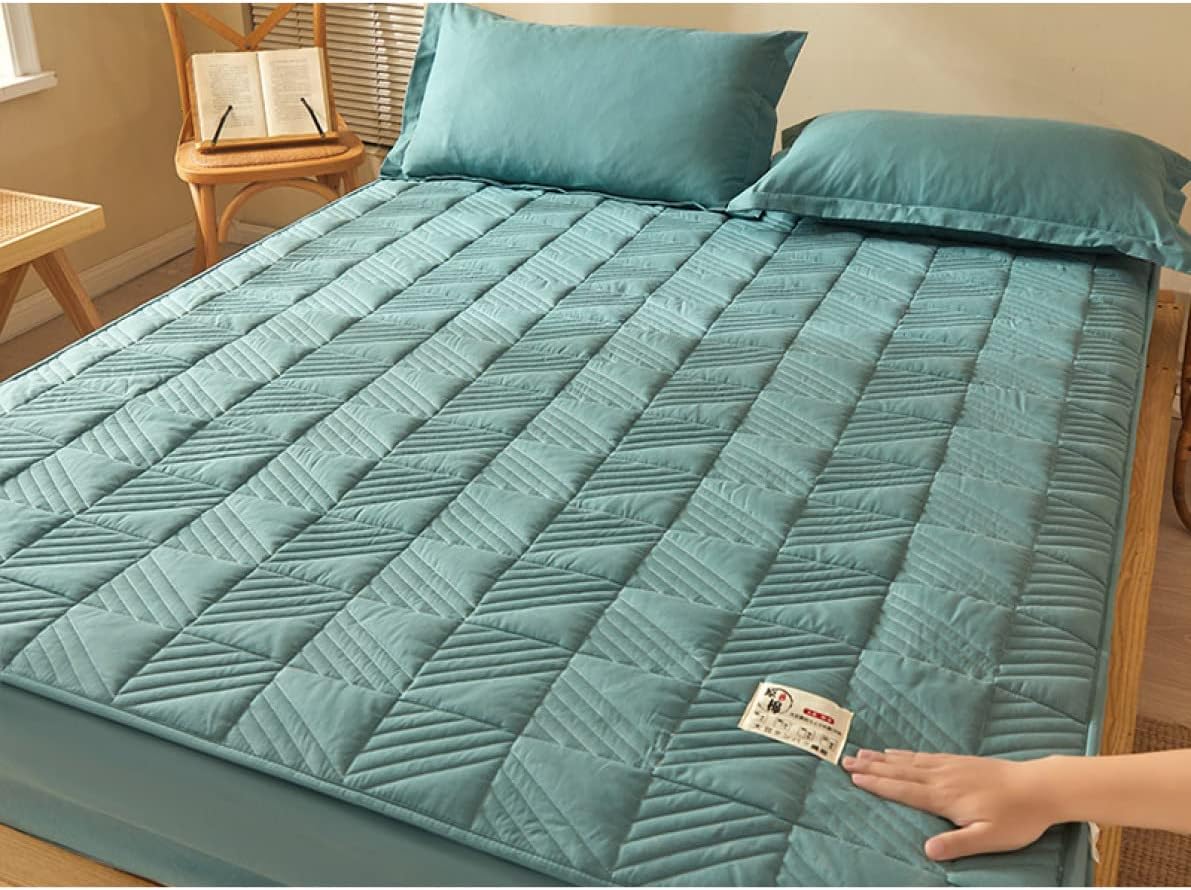 ピーチスキン加工 ベッド カラー 敷きパッド 90*190cm ファミリーサイズ なめらか ソフトタッチ キルテ..