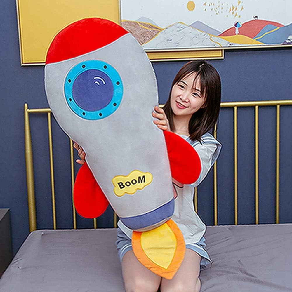 ロケット ぬいぐるみ 枕 かわいい グレー 枕 装飾枕 ぬいぐるみ 保育園 寝室装飾 スペース抱きまくら 70cm ギフト 彼氏へのプレゼント 記念品 昼寝枕 贈り物 背もたれ 一人暮らし 腰当てクッ