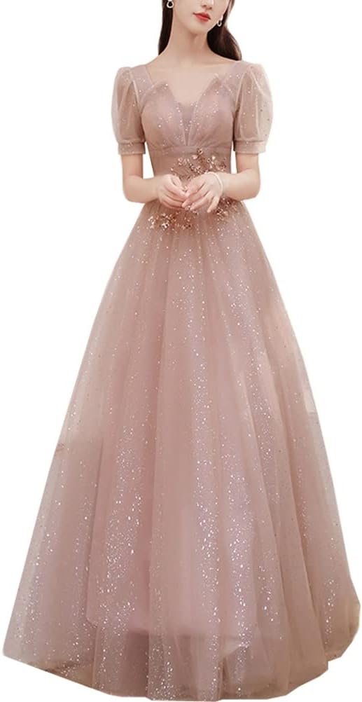 レディース イブニングドレス 宴会ドレス ロングドレス ワンピース ドレス パーティードレス カクテルドレス エレガント フォーマル 半袖 結婚式 披露宴 演奏会 ホスト パーティー