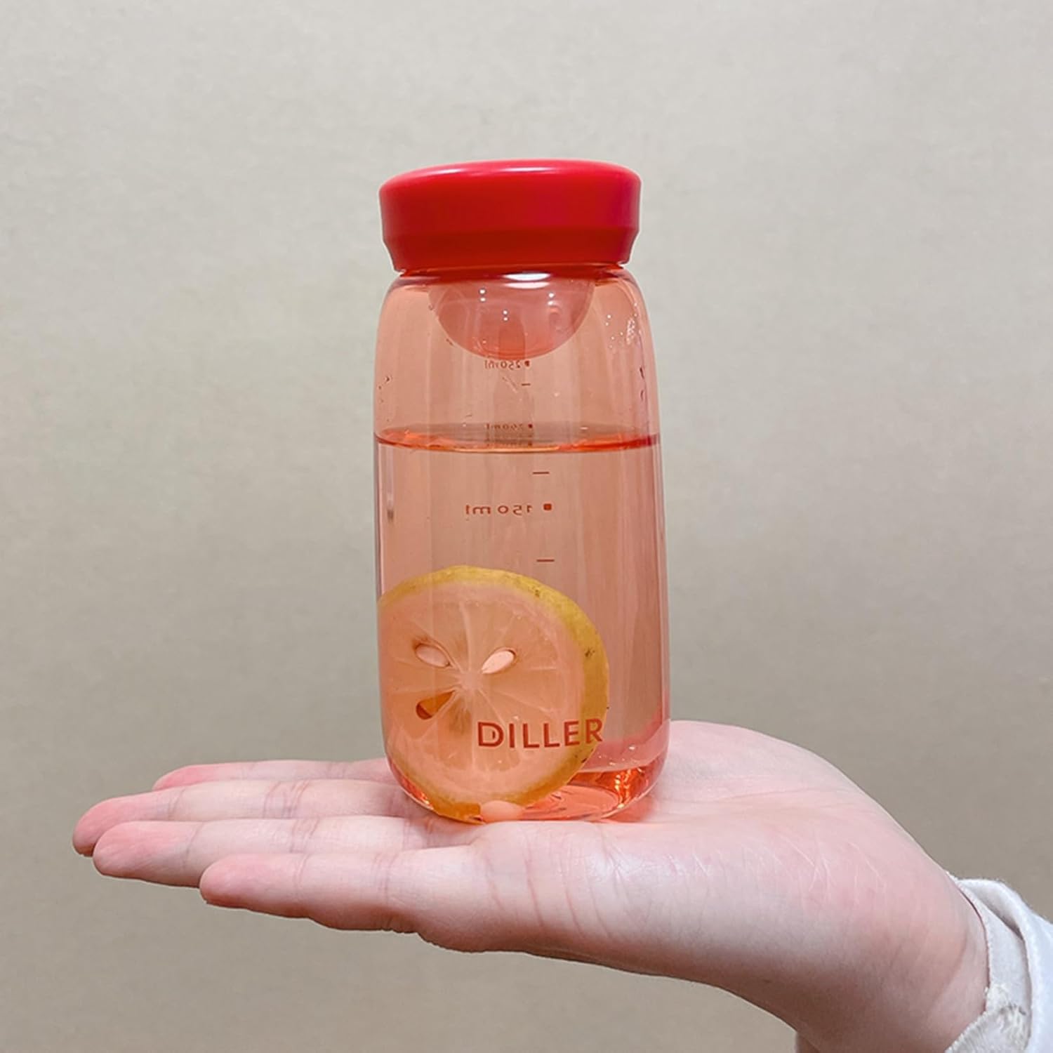 クリアボトル 300ml 目盛り付き ミニ ウォーターボトル ボトル 茶漉し付き 直飲み 耐熱ガラス ボトル ..