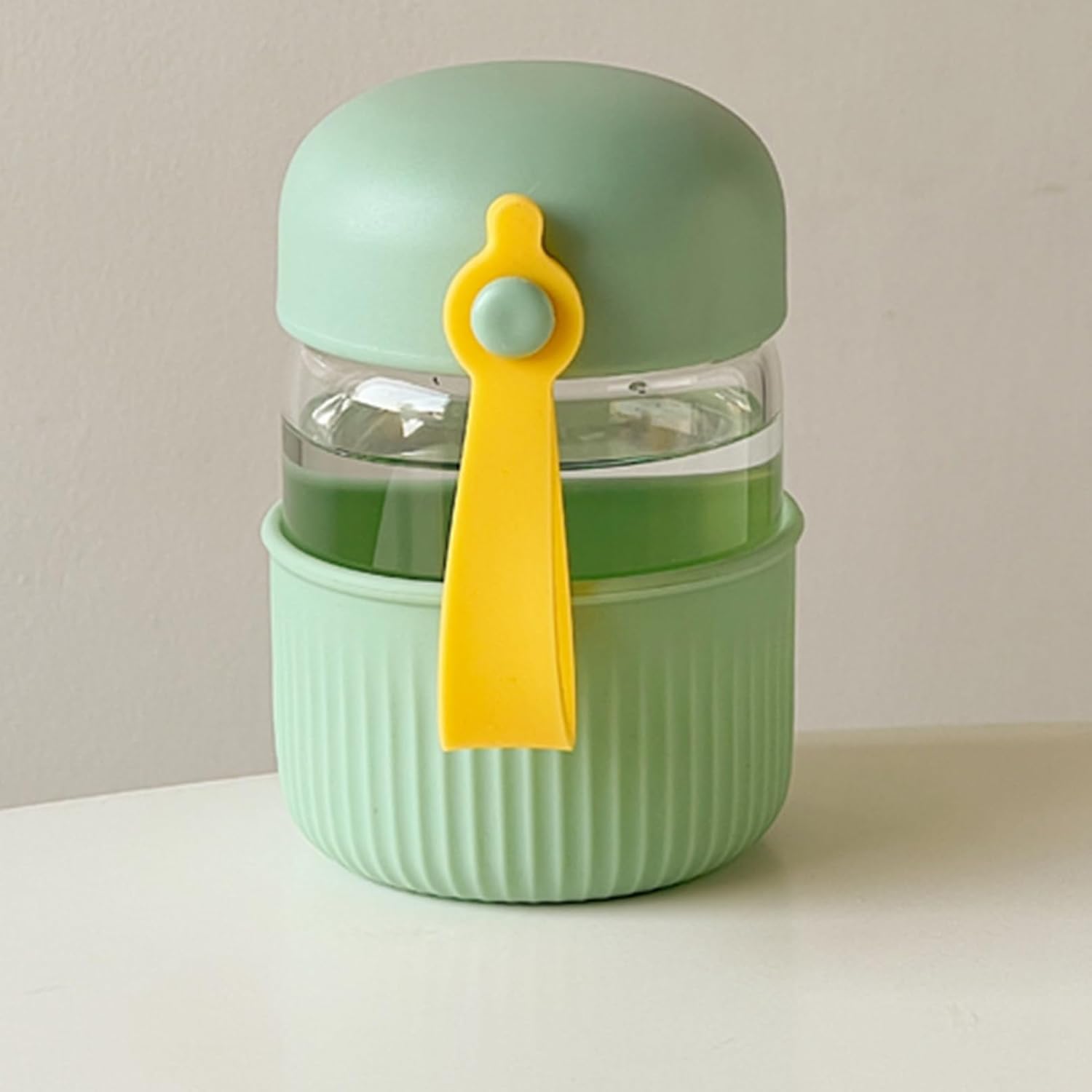 ウォーターボトル ガラス水筒 220ml マグボトル ハンドル付き カバー付き 蓋付き 直飲み ミニ 小型 耐..