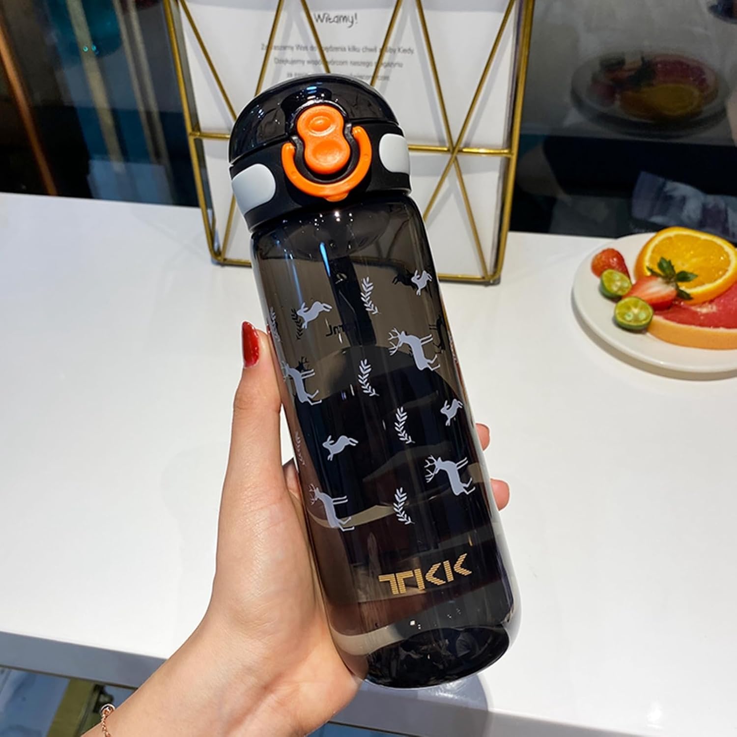 ウォーターボトル 直飲み アウトドア ボトル ワンタッチ式 水筒 Tritan ロック機能付き 茶こし 持ち手 ..