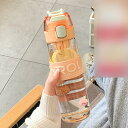 水筒 ウォーターボトル ガラスボトル ワンタッチ式 広口 直飲み すいとう 耐熱ガラス 茶漉し付き 無鉛 メンズ クリアボトル 蓋付き 漏れなし 便利な あらう...