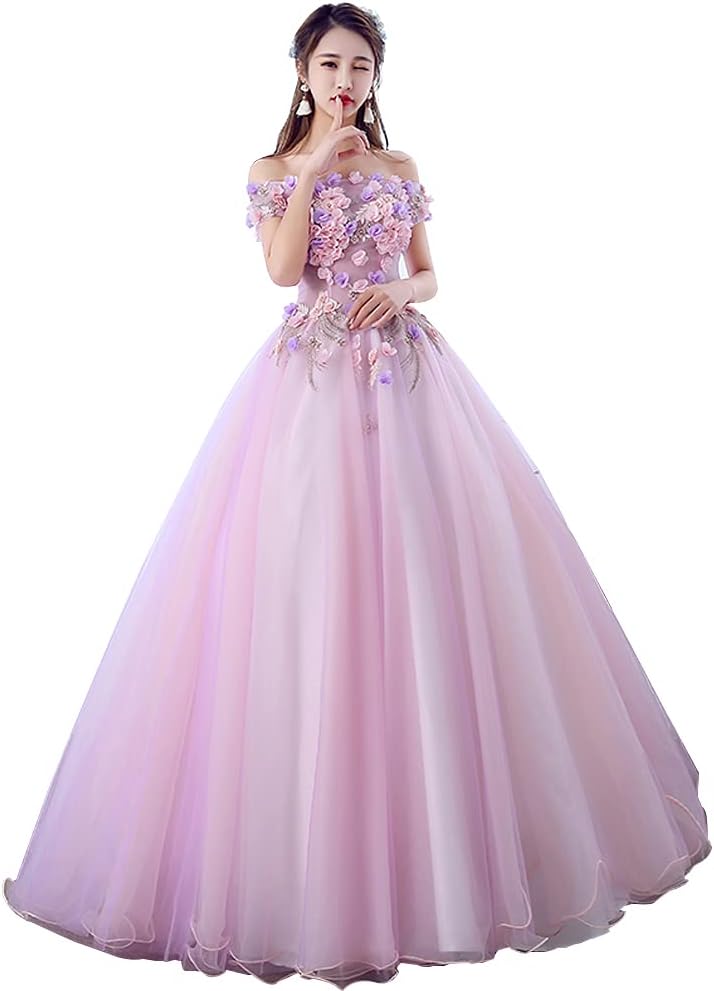 ピンクウエディングドレス結婚式 花嫁 、プリンセスラインロングドレス、ball dress for wedding、可愛..