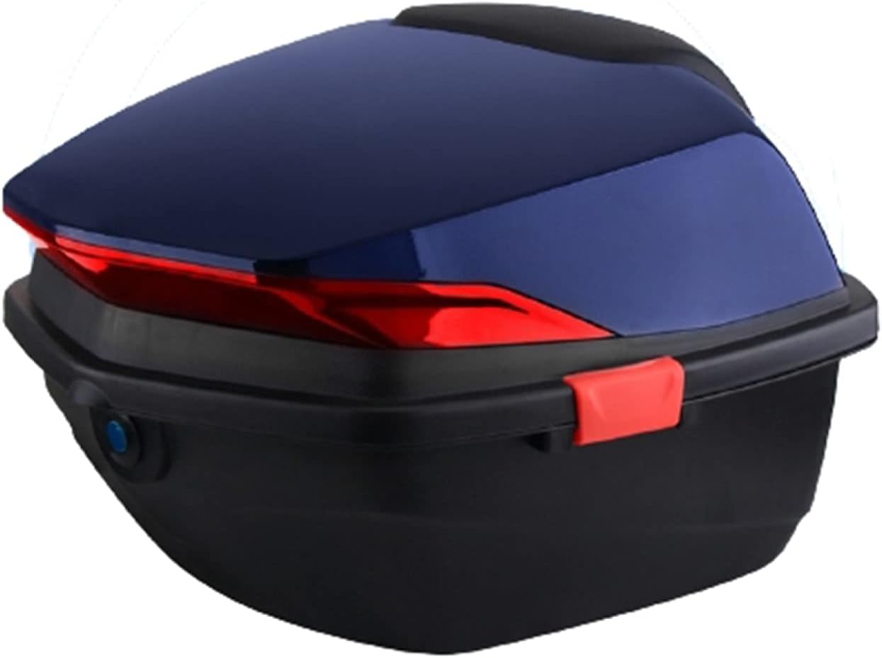 バイク リアボック 大容量 トップケース ABSトップカバー PPボトム 着脱可能式 バイク用ボックス ライト反射 丈夫 防振 防水 防塵 ソフトバックレスト 通学 通勤