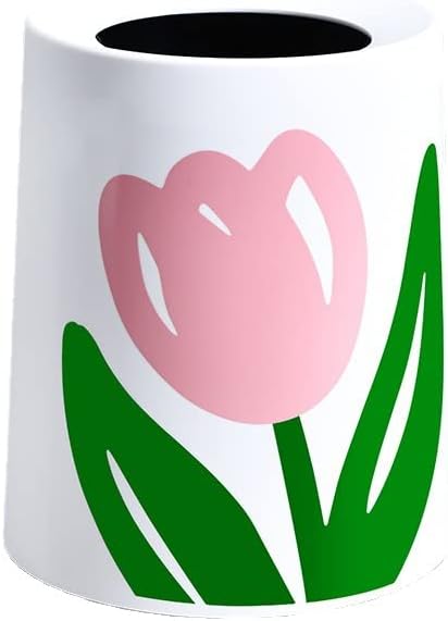 ゴミ箱 ゴミ袋隠せる ごみ箱 ごみばこ くず入れ ダストボックス チューリップ飾り 丸型 9L シンプル キッチン 洗面所 オフィス フタなし 2重構造