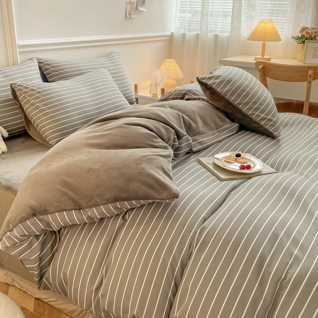 布団カバー 冬用 シングル 3点セット チェック柄 掛け布団カバー あったか フランネル ふわふわ 敷き布..