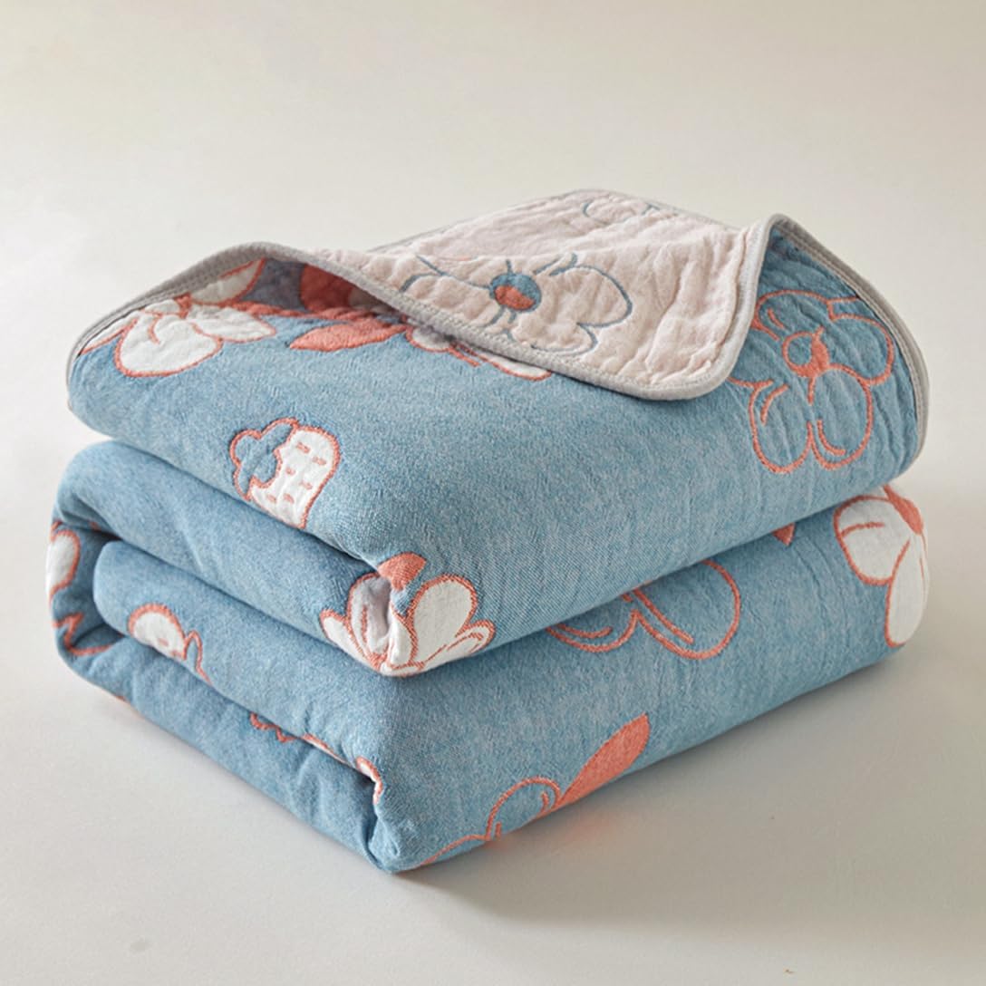 ガーゼケット おしゃれ シングル 6重 タオルケット 綿100% ブランケット 夏用 肌掛け布団 丸洗いOK ダ..