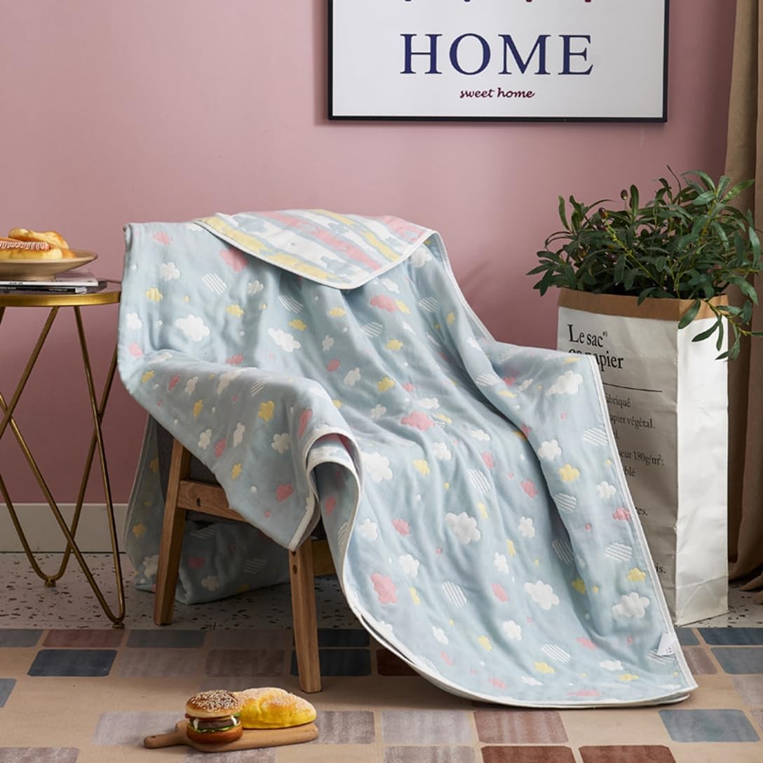 ガーゼケット シングル 6重 タオルケット 綿100% ブランケット 夏用 肌掛け布団 丸洗いOK ダブル 肌触..