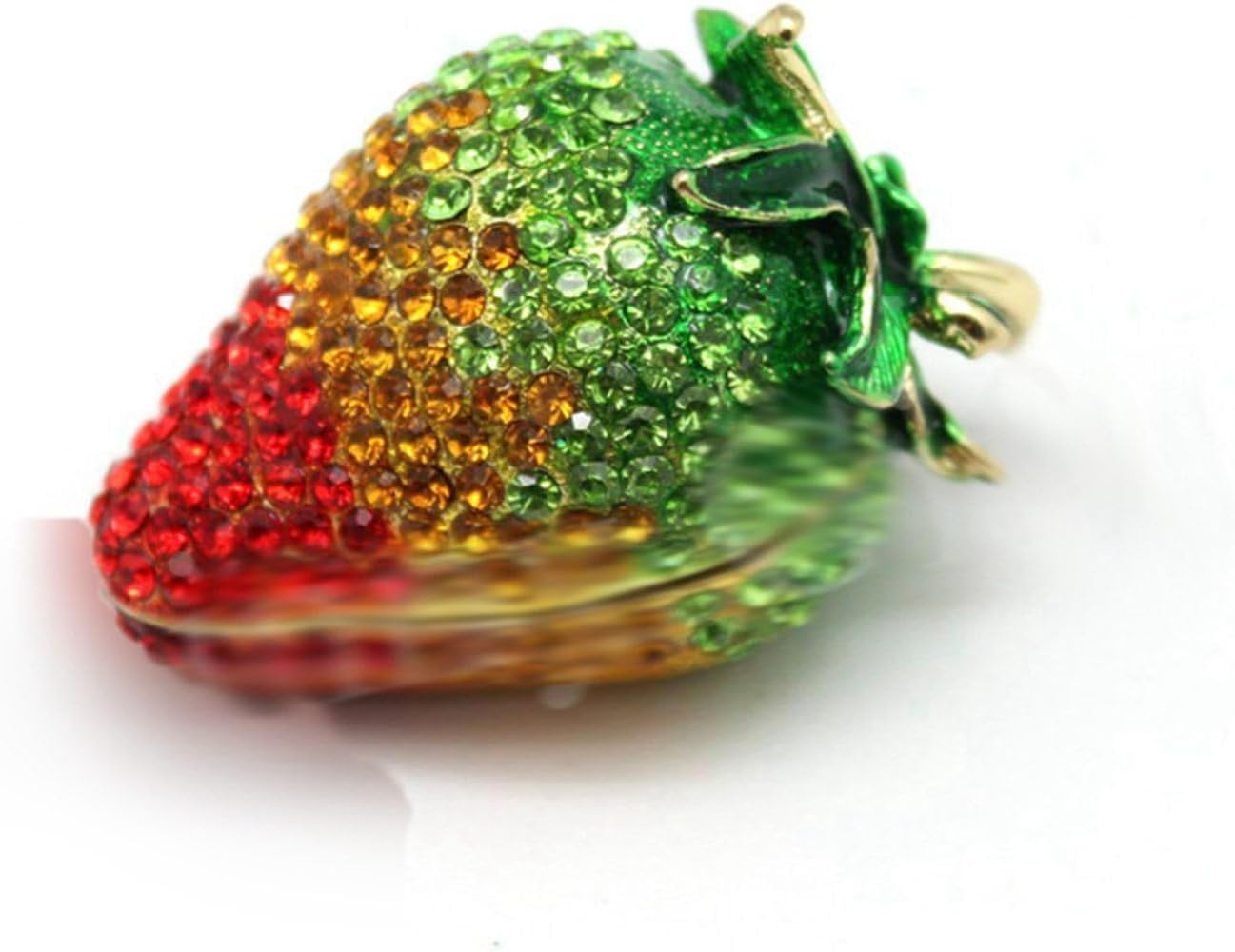 ストロベリークリスタルのジュエリーボックス 合金製 おしゃれ トリンケットボックス 小物入れ 置物 ジュエリー収納 ジュエリー イヤリング ネックレス ヒンジ付き ホームデコレーション 結婚式