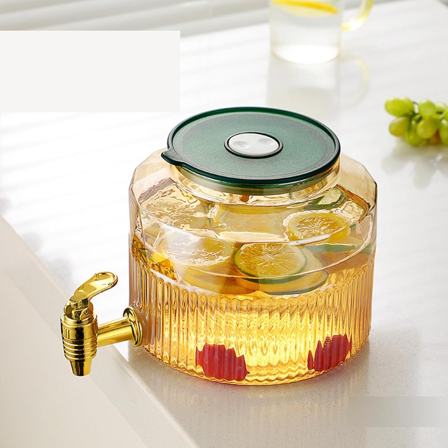 ガラス貯蔵タンク 調理器具 ドリンクサーバー 飲食店 玻璃容器 麦茶ポット 冷蔵庫ポット ガラスドリン..