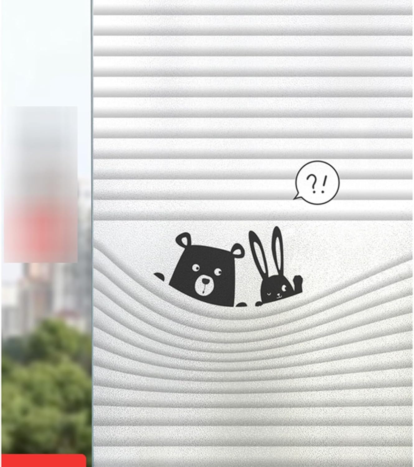 ブラインド 窓用フィルム 可愛い動物柄 子供部屋 すりガラス調 目隠しシート 防犯フィルム 窓ガラスフ..