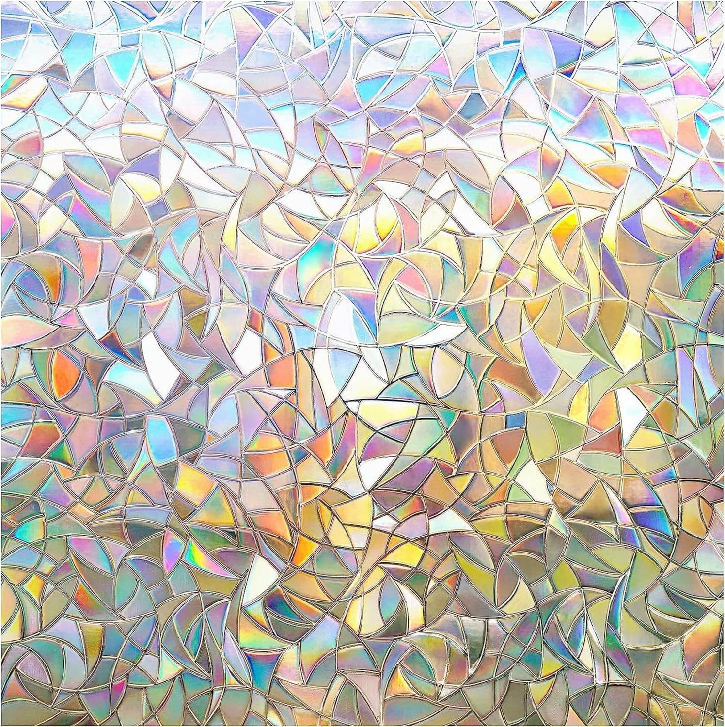 すりガラスシート プライバシー保護 3D立体感 光より虹色変化 窓用フィルム ガラスシール めかくしシー..