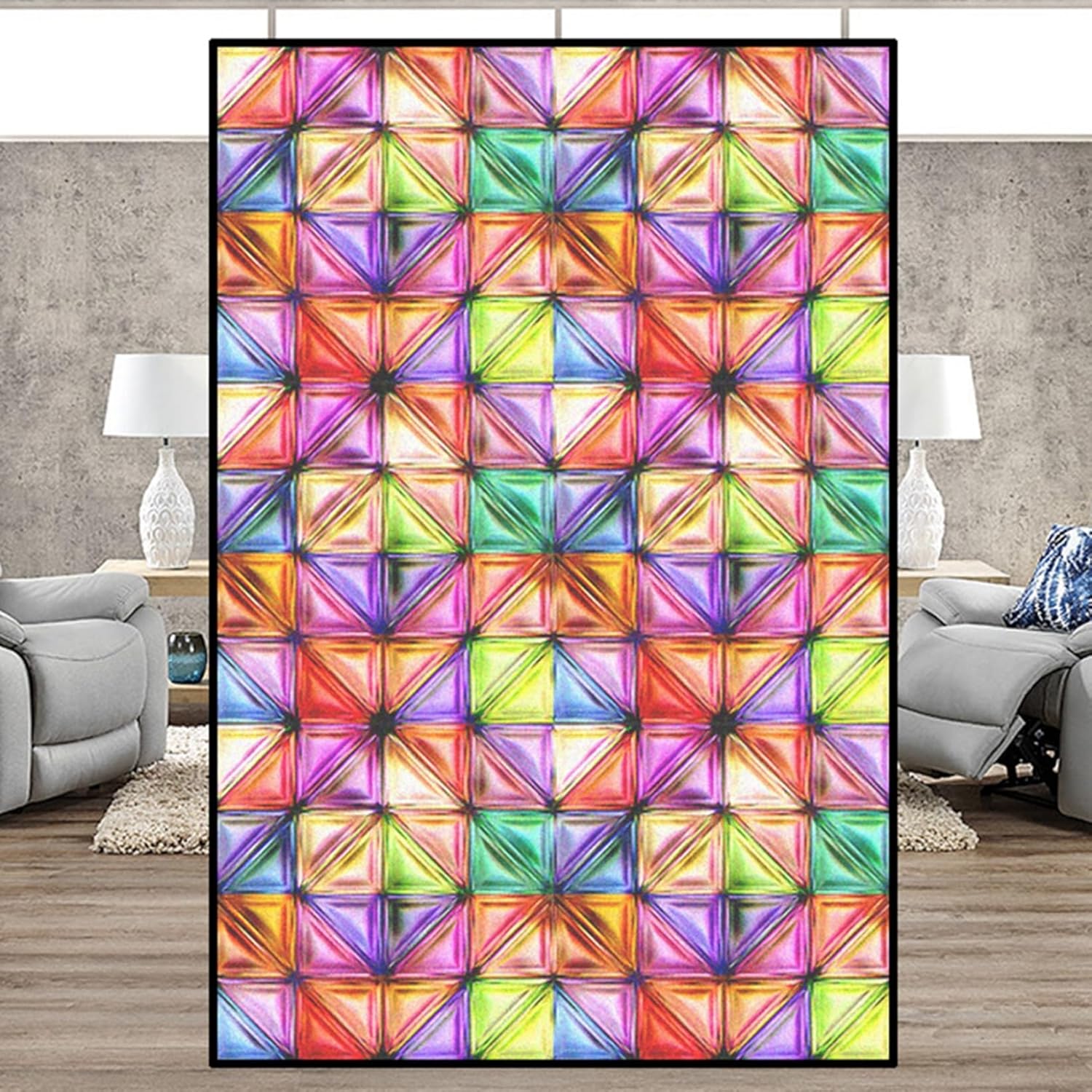 窓用フィルム ステンドグラスシール 教会 欧米風 目隠しシート アンティーク 外から見えない 剥がせる 日よけ 暑さ対策 紫外線/日差し対策 省エネ 静電吸着 浴室 食器棚 ベランダ レストラン 欧風