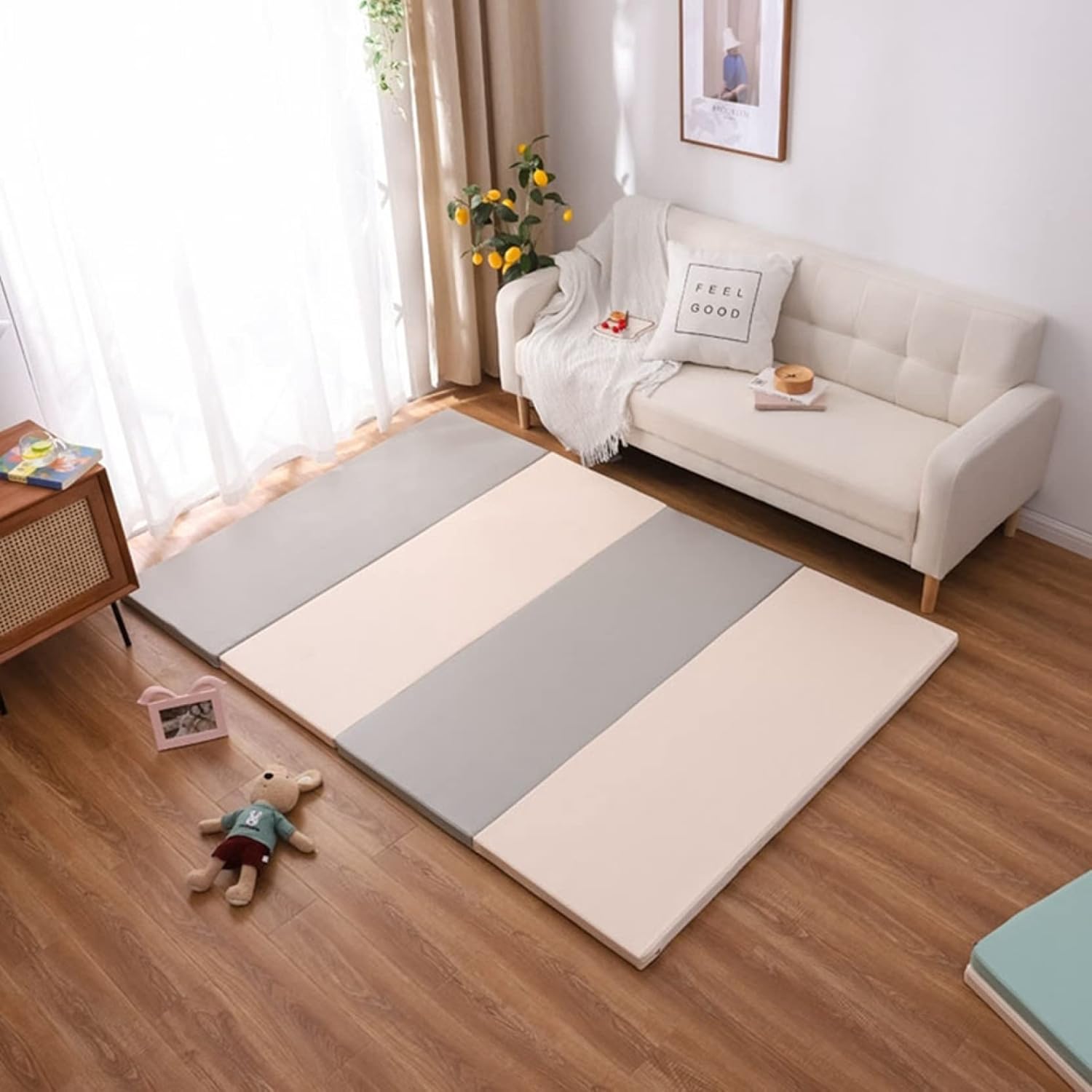 ベビーマット 極 赤ちゃん ベビープレイマット おしゃれベビー キッズ用プレイマット リバーシブルプレイマットリバーシブル 折り畳み式 安全無味 両面使用可 滑り止め 防水防寒 幼稚園 保育園