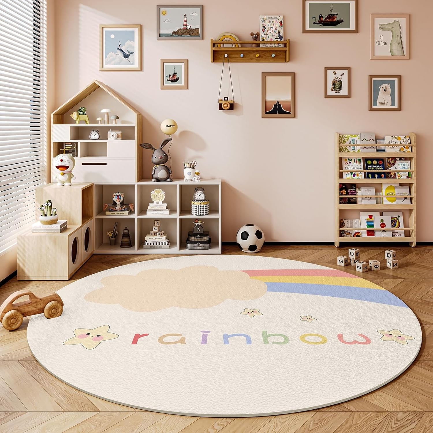 大判 プレイマット pvc カーペット 可愛い柄 丸型 子供部屋 PUレザー 拭ける 汚れ防止 防水 撥水加工 床の傷対策 洗える 敷物 ラグマット 冷房対策 遮音 防塵 防臭防滑 ペット対応 居間用